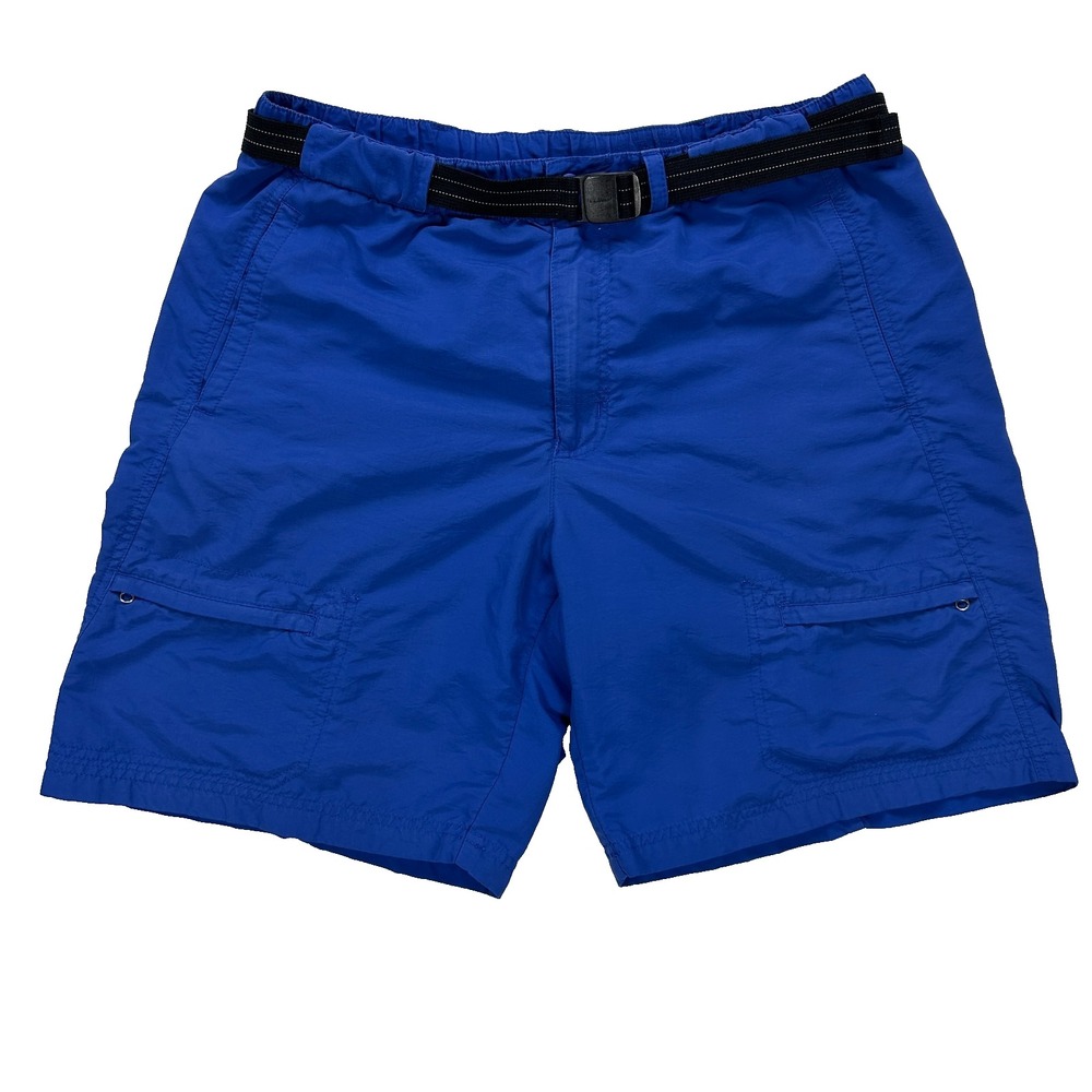 L.L.Bean Supplex Nylon Shorts Mens Blue Belted Outdoor Hiking Fishing Trail 31